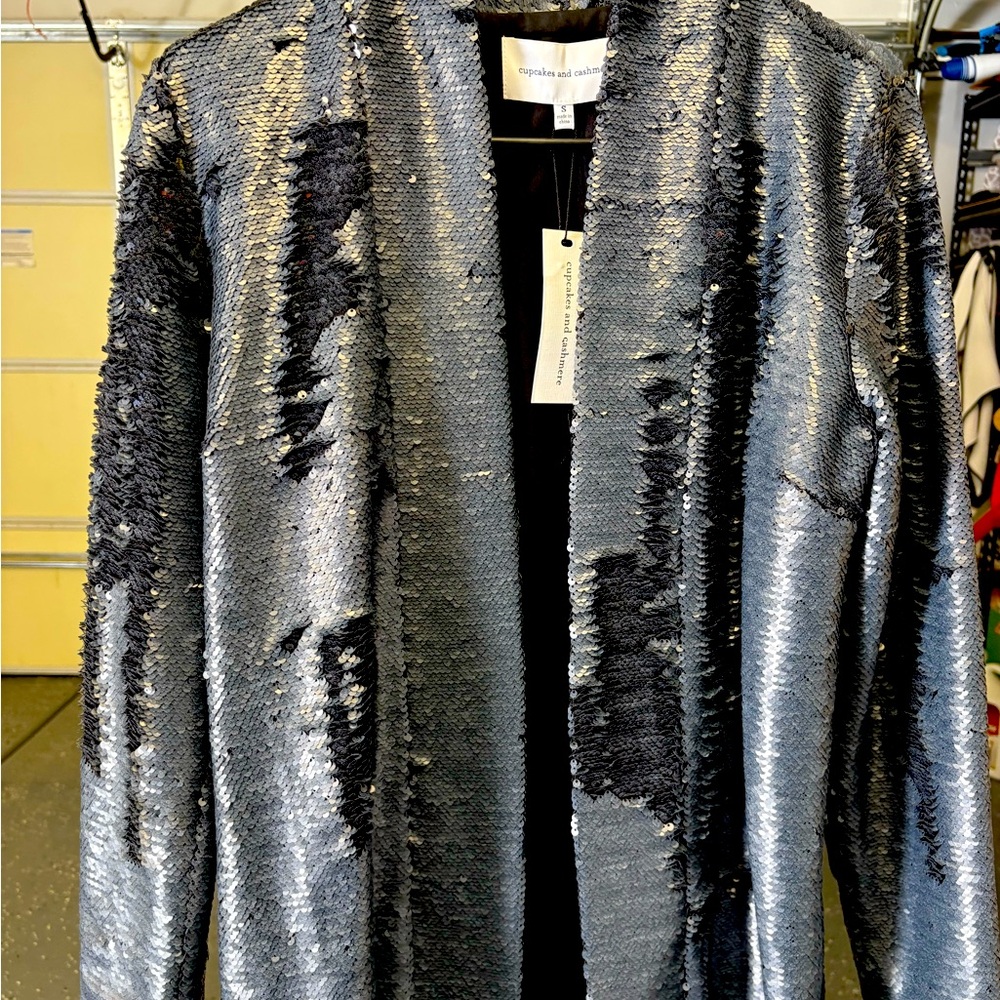 New with tag cupcake and cashmere sequined jacket. Holiday / New years sparkle